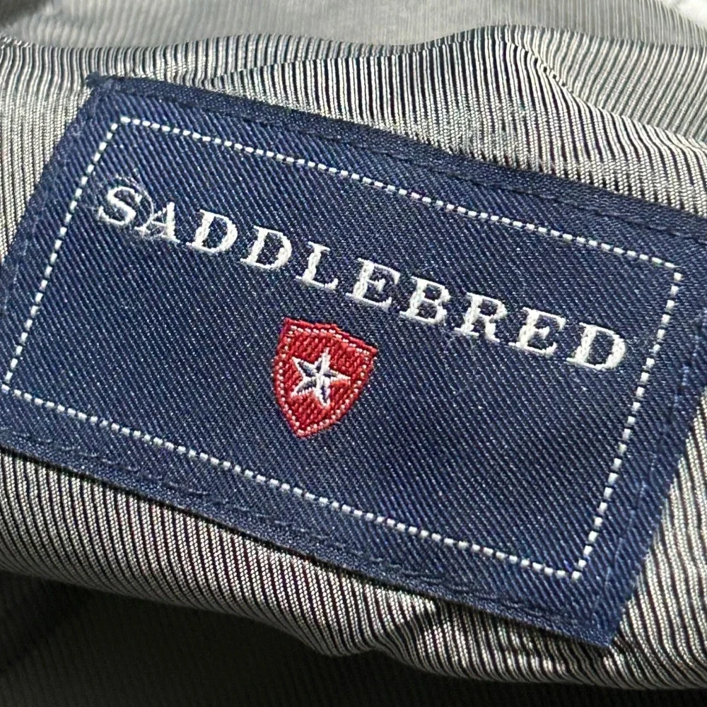 Saddlebred Suit 44R 36x30 Charcoal Grey Two Button Blazer Pleated Trousers‎ Set